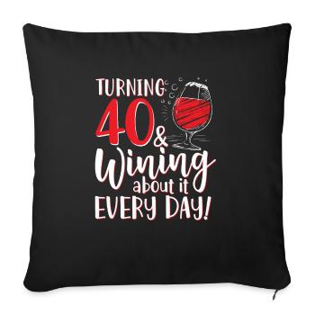 40 ans et profitez tous les jours - Housse de coussin décorative 45 x 45 cm - noir - Devant