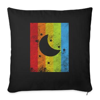 Rainbow Flag - Sofa pillowcase 17,3'' x 17,3'' (45 x 45 cm) - black - Front