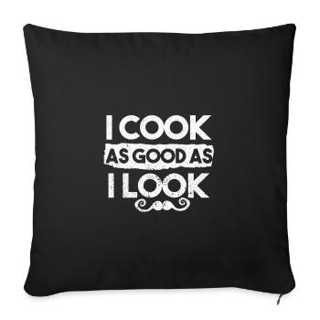 Cook Cooking Kitchen Cook Restaurant Cook - Sofa pillowcase 17,3'' x 17,3'' (45 x 45 cm) - black - Front