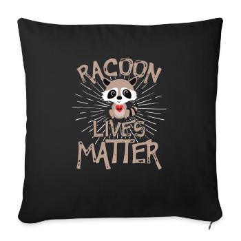 Waschbär Leben zählen auch Wildtiere Tierpflege - Sofakissenbezug 45 x 45 cm - Schwarz - Vorne