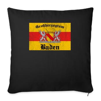 Baden Badner Land Badisch Wappen Souvenir Geschenk - Sofakissenbezug 45 x 45 cm - Schwarz - Vorne