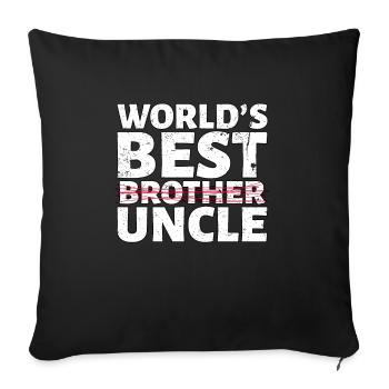 Weltbester Onkel Design Bruder befördert Geschenk - Sofakissenbezug 45 x 45 cm - Schwarz - Vorne