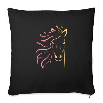 Horse head motif - Sofa pillowcase 17,3'' x 17,3'' (45 x 45 cm) - black - Front