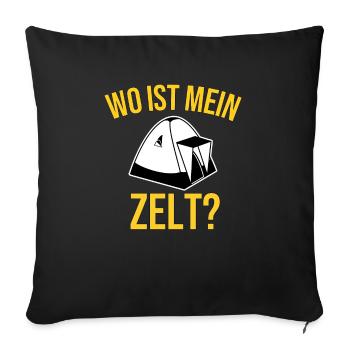 Festival Tent Camping Gift - Sofa pillowcase 17,3'' x 17,3'' (45 x 45 cm) - black - Front