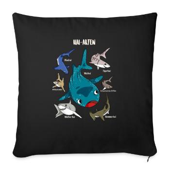 Shark boy shark species biology - Sofa pillowcase 17,3'' x 17,3'' (45 x 45 cm) - black - Front