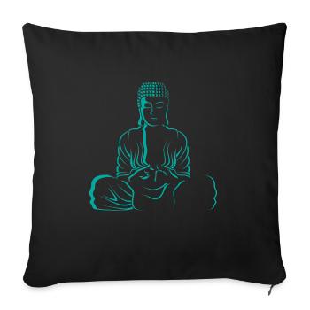 Bouddha de méditation Bouddha de méditation - Housse de coussin décorative 45 x 45 cm - noir - Devant