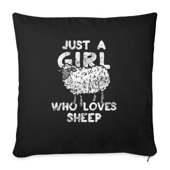 Sheep - Sofa pillowcase 17,3'' x 17,3'' (45 x 45 cm) - black - Front