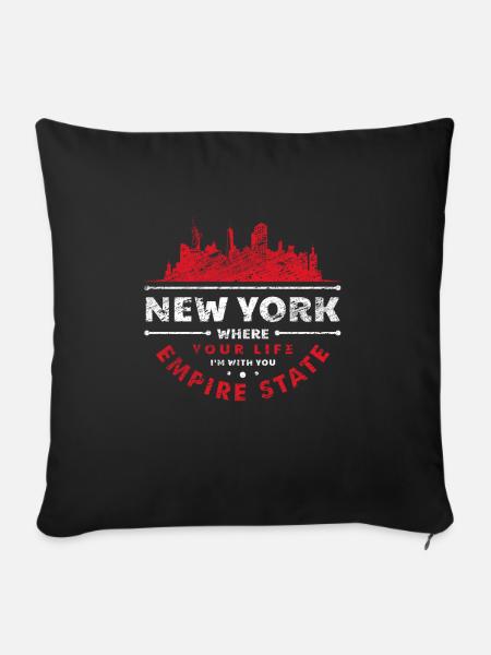 New York - Sofakissenbezug 45 x 45 cm - Schwarz