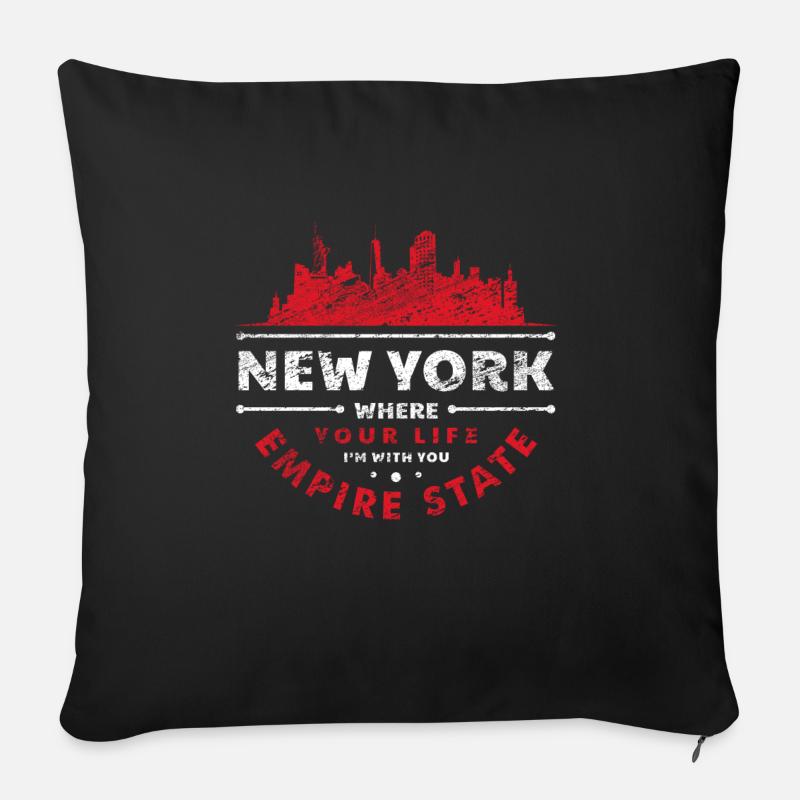 New York - Housse de coussin décorative 45 x 45 cm - noir