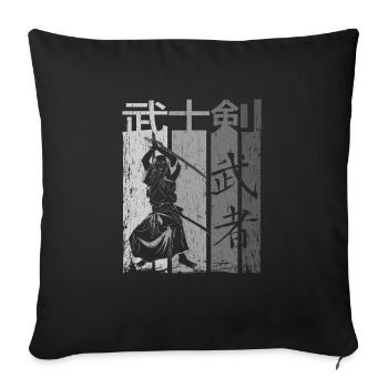 samouraï - Housse de coussin décorative 45 x 45 cm - noir - Devant