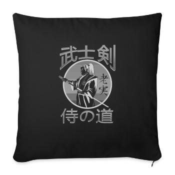 samouraï - Housse de coussin décorative 45 x 45 cm - noir - Devant