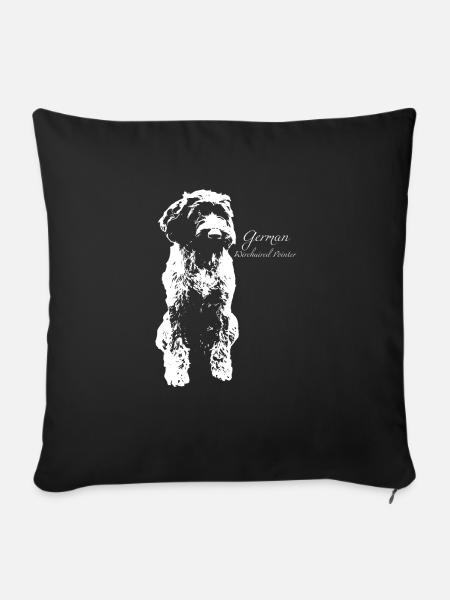 German Wirehaired Pointer - Sofakissenbezug 45 x 45 cm - Schwarz