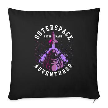 Astronaut - Sofa pillowcase 17,3'' x 17,3'' (45 x 45 cm) - black - Front