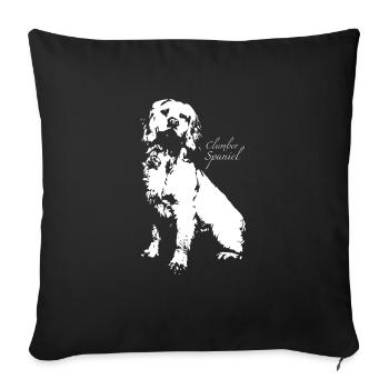 Épagneul Clumber - Housse de coussin décorative 45 x 45 cm - noir - Devant