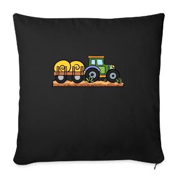 Tracteur agricole - Housse de coussin décorative 45 x 45 cm - noir - Devant