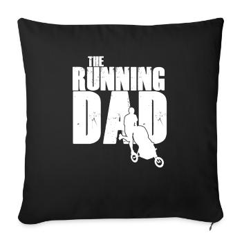 Joggen Laufen Rennen Marathon Vater Papa Geschenk - Sofakissenbezug 45 x 45 cm - Schwarz - Vorne