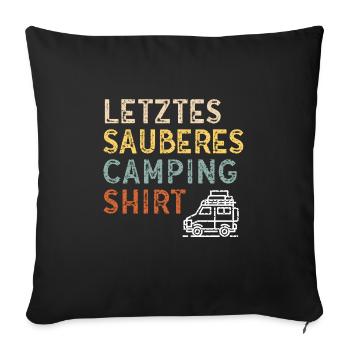 Dernière chemise de camping propre pour les campeurs - Housse de coussin décorative 45 x 45 cm - noir - Devant