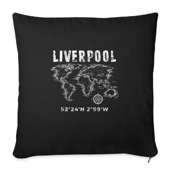 Liverpool - Sofa pillowcase 17,3'' x 17,3'' (45 x 45 cm) - black - Front