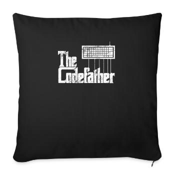 Lustiges Programmiererdesign Die Codefather-Grafik - Sofakissenbezug 45 x 45 cm - Schwarz - Vorne
