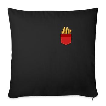 Fries Bag Funny - Sofa pillowcase 17,3'' x 17,3'' (45 x 45 cm) - black - Front