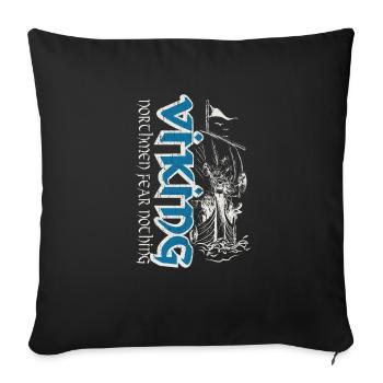 Viking boat Nordmann Nordic mythology - Sofa pillowcase 17,3'' x 17,3'' (45 x 45 cm) - black - Front