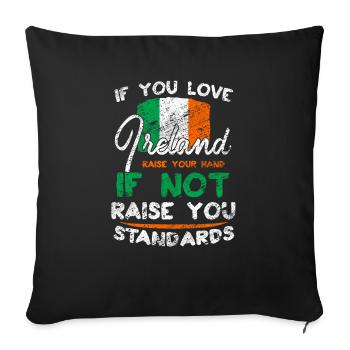 Irlande - Housse de coussin décorative 45 x 45 cm - noir - Devant