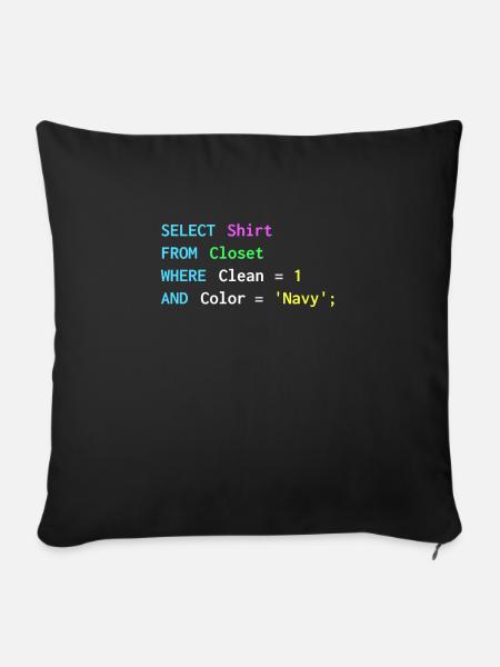 Funny SQL design for sql programmers, DBA, - Sofa pillowcase 17,3'' x 17,3'' (45 x 45 cm) - black