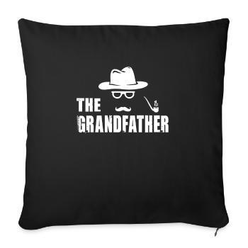 Le cadeau du grand-père pour la fête des pères - Housse de coussin décorative 45 x 45 cm - noir - Devant