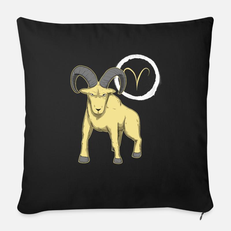 Sternzeichen Widder Aries - Sofakissenbezug 45 x 45 cm - Schwarz