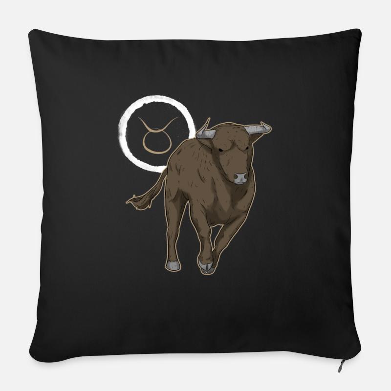 Sternzeichen Stier Taurus - Sofakissenbezug 45 x 45 cm - Schwarz