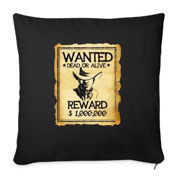 Wanted - Wanted - Sofa pillowcase 17,3'' x 17,3'' (45 x 45 cm) - black - Front
