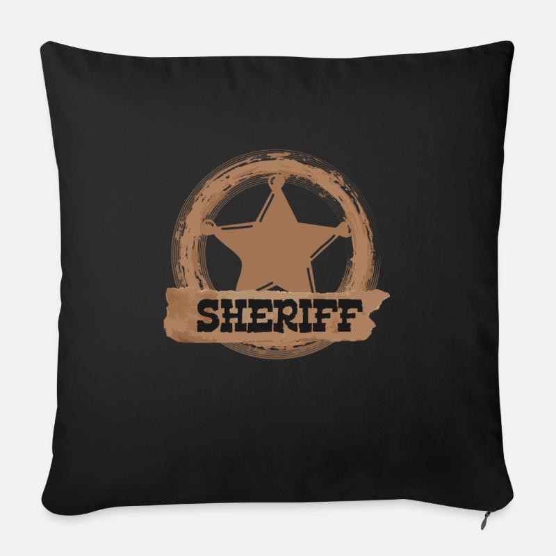 Sheriff Stern - Sofakissenbezug 45 x 45 cm - Schwarz