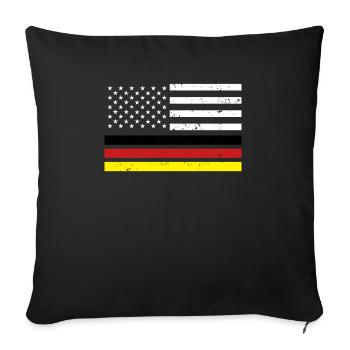 Deutschland Amerika Flagge Geschenkidee Stolz Bild - Sofakissenbezug 45 x 45 cm - Schwarz - Vorne