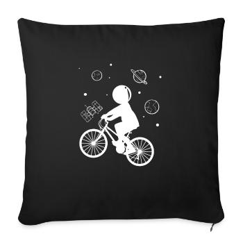 Bike Space Space galaxy gift idea biking - Sofa pillowcase 17,3'' x 17,3'' (45 x 45 cm) - black - Front