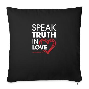 Verset biblique disant idée cadeau idée église amour cool - Housse de coussin décorative 45 x 45 cm - noir - Devant