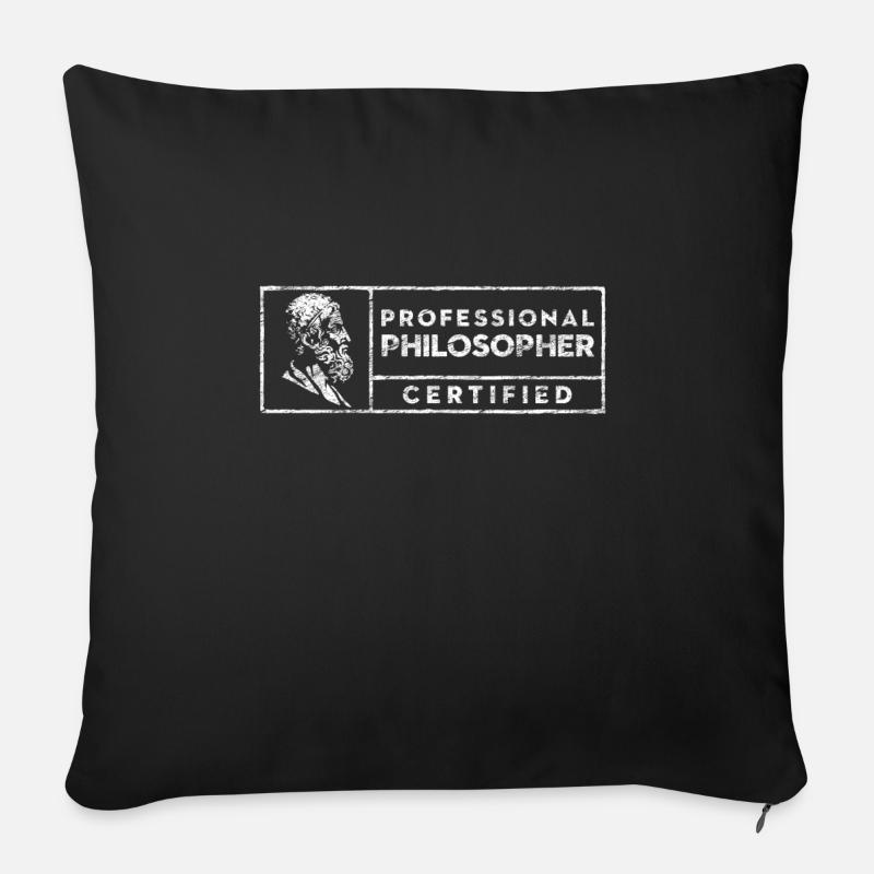 philosophe - Housse de coussin décorative 45 x 45 cm - noir