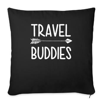 Travel Buddies - Housse de coussin décorative 45 x 45 cm - noir - Devant