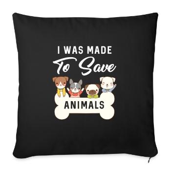 vétérinaire - Housse de coussin décorative 45 x 45 cm - noir - Devant