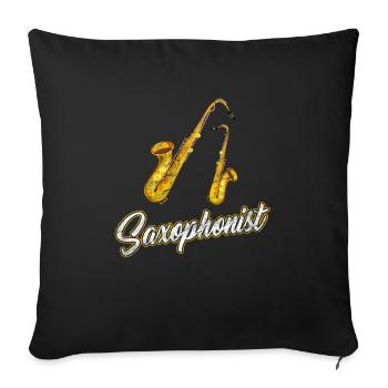 saxophone - Sofa pillowcase 17,3'' x 17,3'' (45 x 45 cm) - black - Front