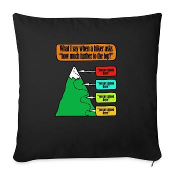 Mountaineers Hikers Funny Mountain Guides Instructions - Sofa pillowcase 17,3'' x 17,3'' (45 x 45 cm) - black - Front