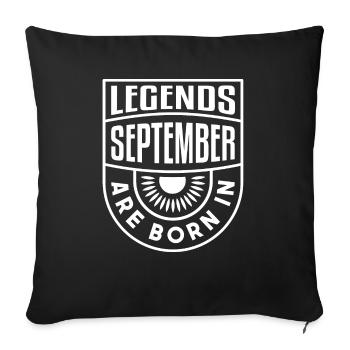 Legends are born in September -Varsity Design - Housse de coussin décorative 45 x 45 cm - noir - Devant