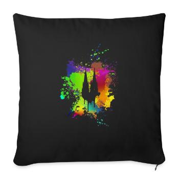 Kölner Dom - Sofakissenbezug 45 x 45 cm - Schwarz - Vorne