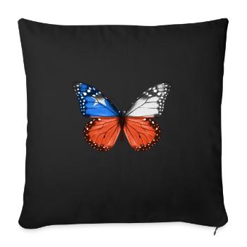 Papillon Drapeau Du Chili - Housse de coussin décorative 45 x 45 cm - noir - Devant