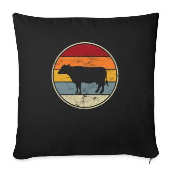 Kühe Geschenkidee Rinder Landwirt Bauer Rindvieh - Sofakissenbezug 45 x 45 cm - Schwarz - Vorne
