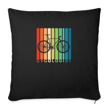 Cycologist cyclist gift idea definition - Sofa pillowcase 17,3'' x 17,3'' (45 x 45 cm) - black - Front