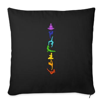 7 Chakra Yoga Kundalini Hatha Meditation Gift - Sofa pillowcase 17,3'' x 17,3'' (45 x 45 cm) - black - Front