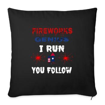 Fireworks Genius I run You Follow - Sofakissenbezug 45 x 45 cm - Schwarz - Vorne