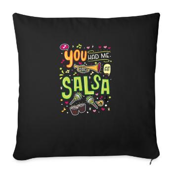 Salsa dance Shirt Cool And Colourful for Dancing - Sofa pillowcase 17,3'' x 17,3'' (45 x 45 cm) - black - Front