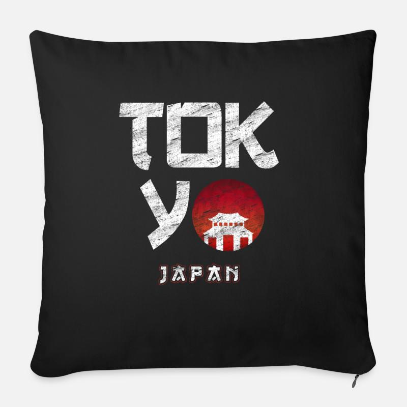 Tokyo - Housse de coussin décorative 45 x 45 cm - noir