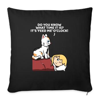 Funny Cat Kitty Kitten For Cat Lovers - Sofa pillowcase 17,3'' x 17,3'' (45 x 45 cm) - black - Front